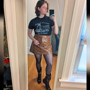 Brown Faux Leather Skirt H&M